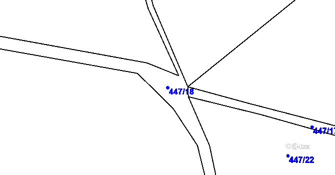 Parcela st. 447/18 v KÚ Hostomice nad Bílinou, Katastrální mapa