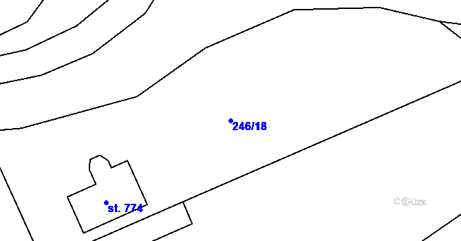 Parcela st. 246/18 v KÚ Hostomice nad Bílinou, Katastrální mapa