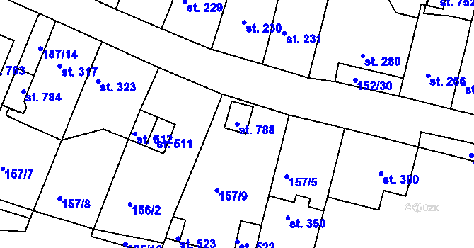 Parcela st. 788 v KÚ Hostomice nad Bílinou, Katastrální mapa