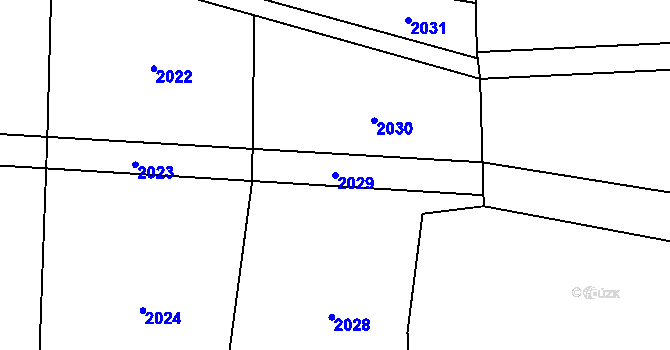 Parcela st. 2029 v KÚ Hostouň u Prahy, Katastrální mapa
