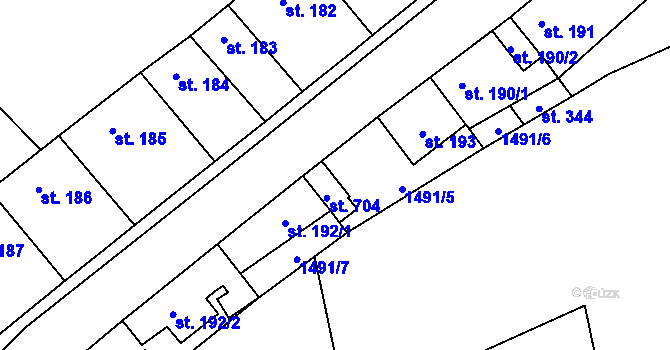 Parcela st. 5/3 v KÚ Hostouň u Prahy, Katastrální mapa