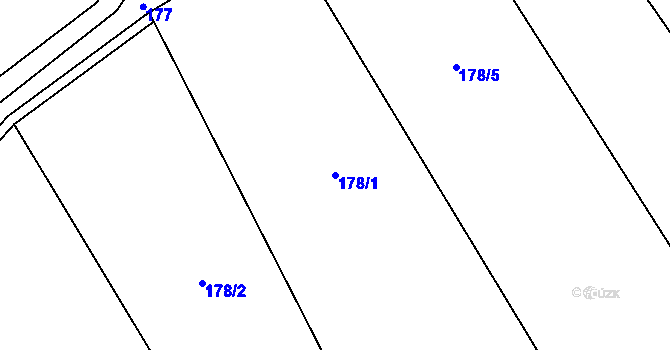 Parcela st. 178/1 v KÚ Hostouň u Prahy, Katastrální mapa