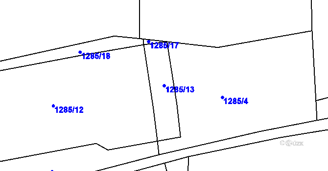 Parcela st. 1285/13 v KÚ Hostouň u Prahy, Katastrální mapa