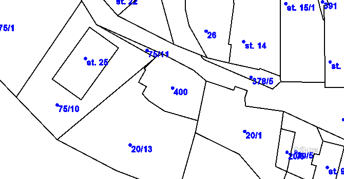 Parcela st. 13 v KÚ Horoušany u Hostouně, Katastrální mapa