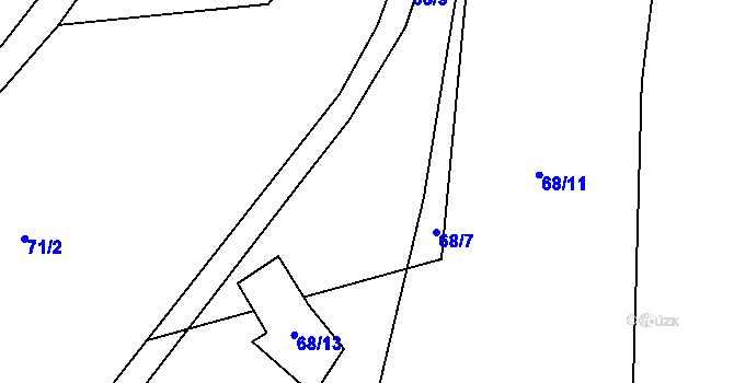 Parcela st. 68/1 v KÚ Horoušany u Hostouně, Katastrální mapa
