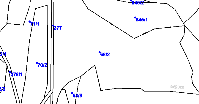 Parcela st. 68/2 v KÚ Horoušany u Hostouně, Katastrální mapa