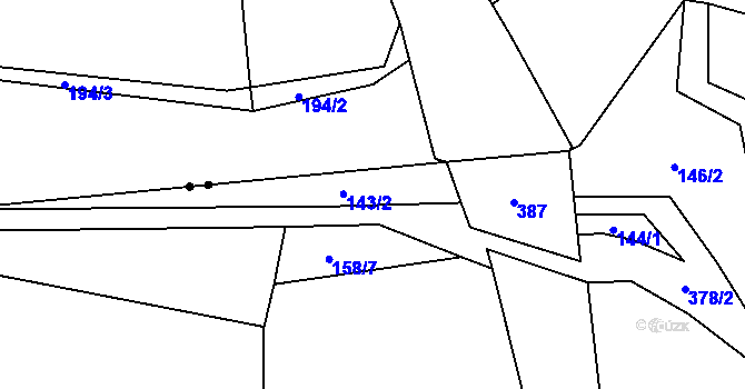 Parcela st. 143/2 v KÚ Horoušany u Hostouně, Katastrální mapa