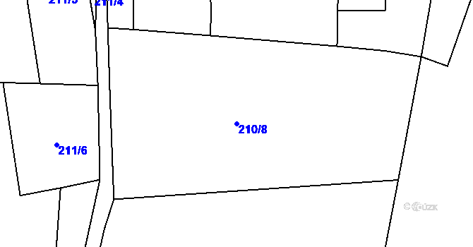 Parcela st. 210/8 v KÚ Horoušany u Hostouně, Katastrální mapa