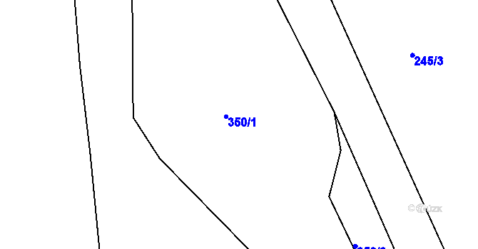 Parcela st. 350/1 v KÚ Horoušany u Hostouně, Katastrální mapa