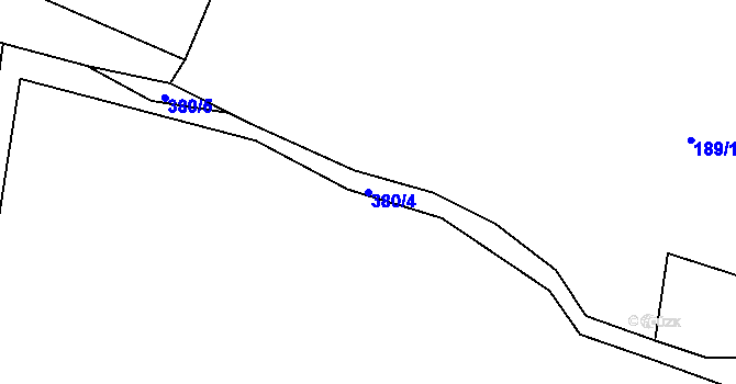 Parcela st. 380/4 v KÚ Horoušany u Hostouně, Katastrální mapa