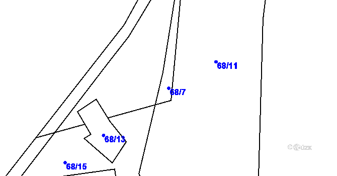 Parcela st. 68/7 v KÚ Horoušany u Hostouně, Katastrální mapa