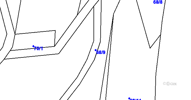Parcela st. 68/9 v KÚ Horoušany u Hostouně, Katastrální mapa