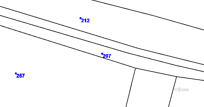 Parcela st. 207 v KÚ Horoušany u Hostouně, Katastrální mapa