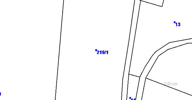 Parcela st. 219/1 v KÚ Horoušany u Hostouně, Katastrální mapa