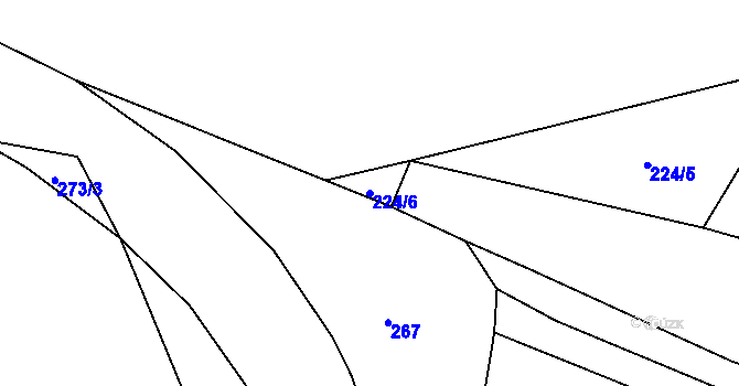 Parcela st. 224/6 v KÚ Horoušany u Hostouně, Katastrální mapa