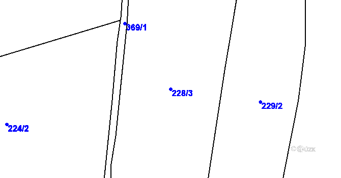 Parcela st. 228/3 v KÚ Horoušany u Hostouně, Katastrální mapa