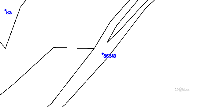 Parcela st. 363/8 v KÚ Horoušany u Hostouně, Katastrální mapa