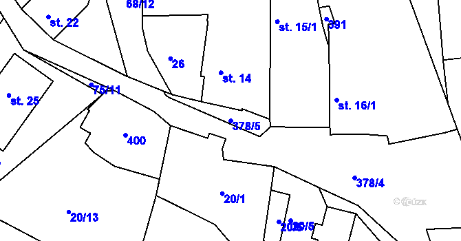 Parcela st. 378/5 v KÚ Horoušany u Hostouně, Katastrální mapa