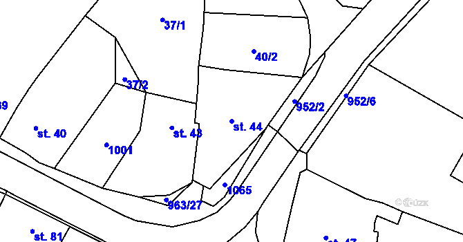 Parcela st. 44 v KÚ Hostouň u Horšovského Týna, Katastrální mapa
