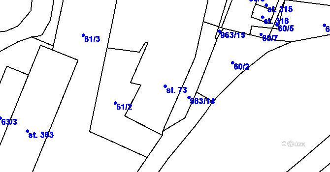 Parcela st. 73 v KÚ Hostouň u Horšovského Týna, Katastrální mapa