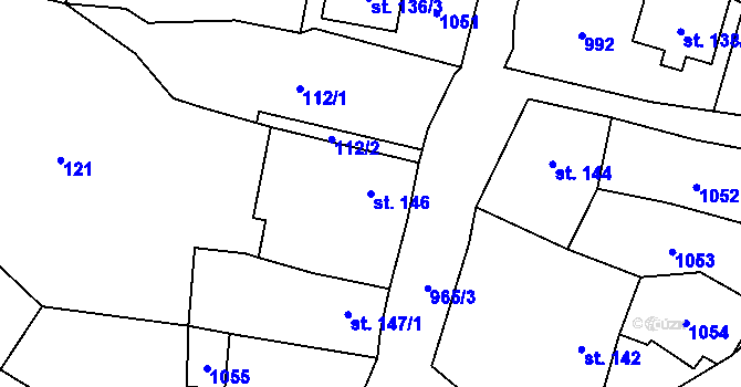 Parcela st. 146 v KÚ Hostouň u Horšovského Týna, Katastrální mapa