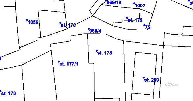 Parcela st. 178 v KÚ Hostouň u Horšovského Týna, Katastrální mapa