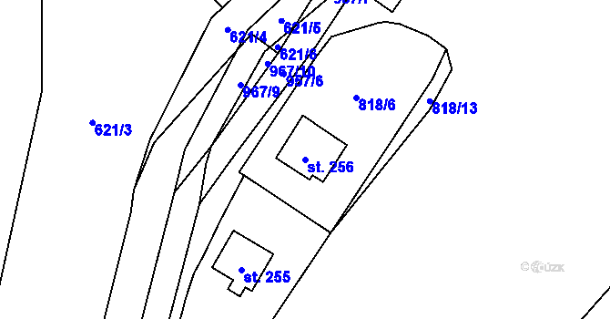 Parcela st. 256 v KÚ Hostouň u Horšovského Týna, Katastrální mapa