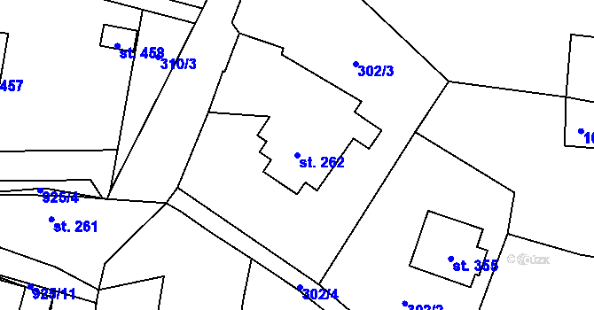 Parcela st. 262 v KÚ Hostouň u Horšovského Týna, Katastrální mapa