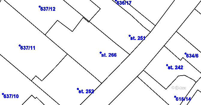 Parcela st. 266 v KÚ Hostouň u Horšovského Týna, Katastrální mapa
