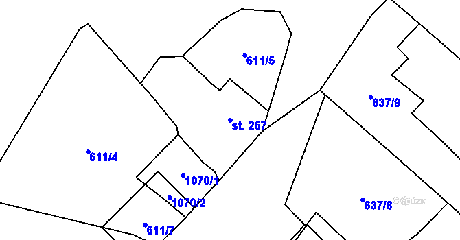 Parcela st. 267 v KÚ Hostouň u Horšovského Týna, Katastrální mapa