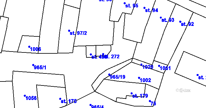 Parcela st. 272 v KÚ Hostouň u Horšovského Týna, Katastrální mapa