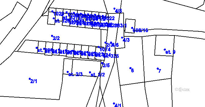 Parcela st. 325 v KÚ Hostouň u Horšovského Týna, Katastrální mapa