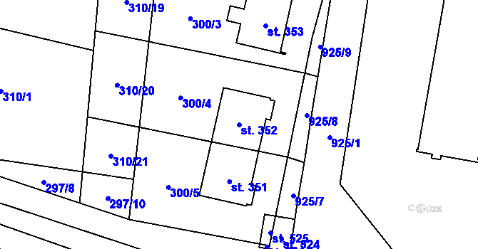 Parcela st. 352 v KÚ Hostouň u Horšovského Týna, Katastrální mapa