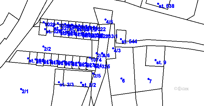 Parcela st. 4/6 v KÚ Hostouň u Horšovského Týna, Katastrální mapa