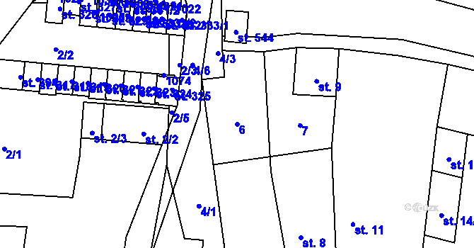 Parcela st. 6 v KÚ Hostouň u Horšovského Týna, Katastrální mapa
