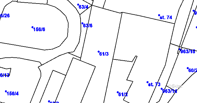 Parcela st. 61/3 v KÚ Hostouň u Horšovského Týna, Katastrální mapa
