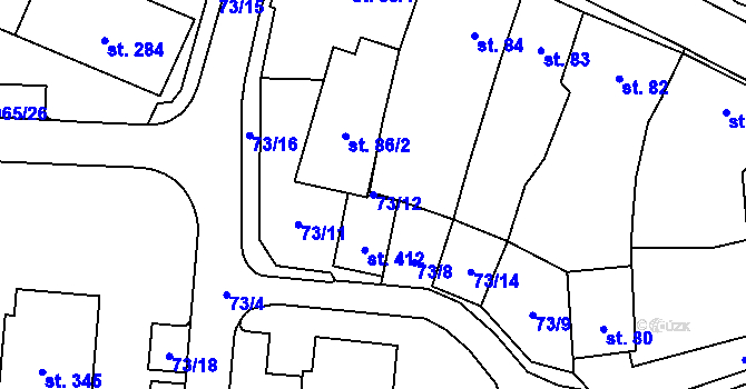 Parcela st. 73/12 v KÚ Hostouň u Horšovského Týna, Katastrální mapa