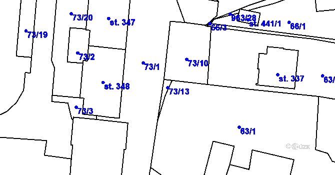 Parcela st. 73/13 v KÚ Hostouň u Horšovského Týna, Katastrální mapa