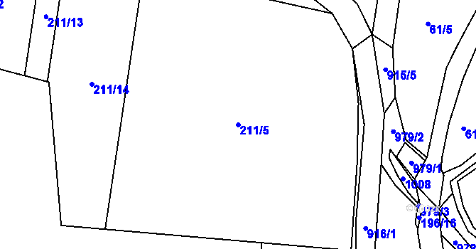 Parcela st. 211/5 v KÚ Hostouň u Horšovského Týna, Katastrální mapa