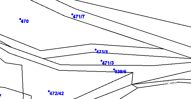 Parcela st. 471/1 v KÚ Hostouň u Horšovského Týna, Katastrální mapa