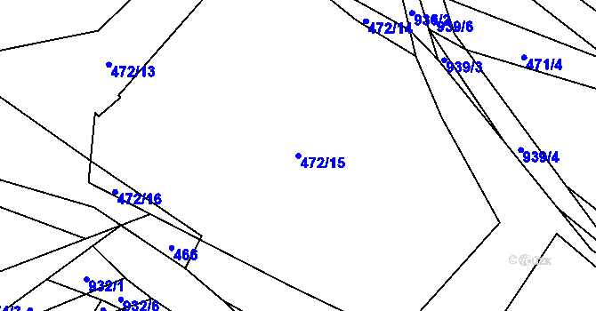 Parcela st. 472/15 v KÚ Hostouň u Horšovského Týna, Katastrální mapa