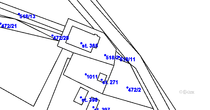 Parcela st. 518/2 v KÚ Hostouň u Horšovského Týna, Katastrální mapa