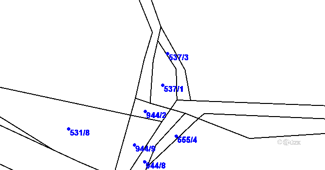 Parcela st. 537/1 v KÚ Hostouň u Horšovského Týna, Katastrální mapa