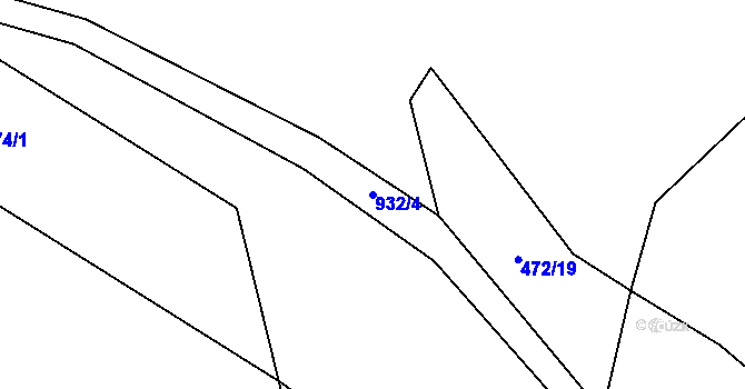 Parcela st. 932/4 v KÚ Hostouň u Horšovského Týna, Katastrální mapa