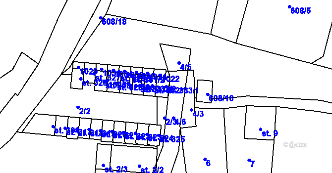 Parcela st. 333/1 v KÚ Hostouň u Horšovského Týna, Katastrální mapa