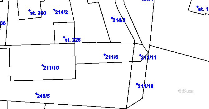 Parcela st. 211/6 v KÚ Hostouň u Horšovského Týna, Katastrální mapa