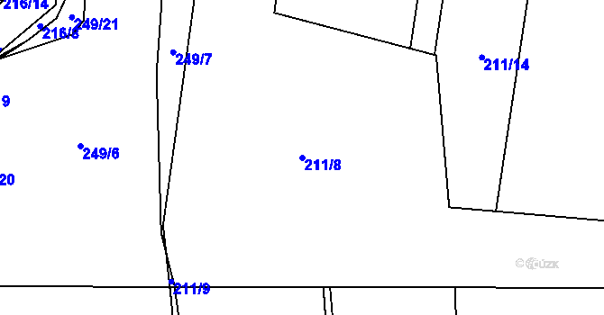 Parcela st. 211/8 v KÚ Hostouň u Horšovského Týna, Katastrální mapa