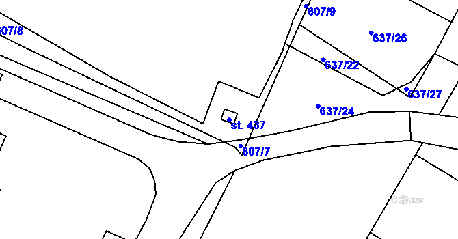 Parcela st. 437 v KÚ Hostouň u Horšovského Týna, Katastrální mapa