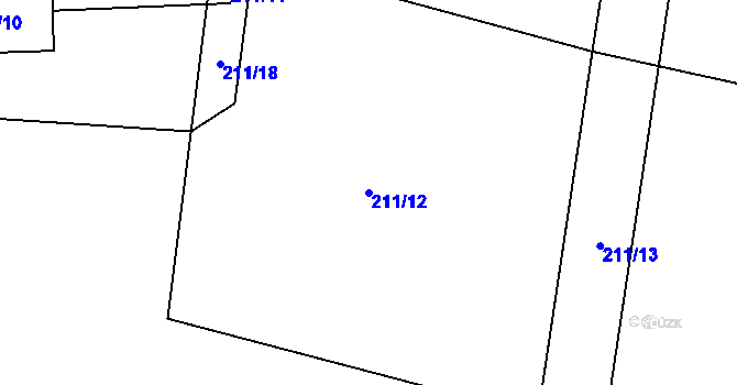 Parcela st. 211/12 v KÚ Hostouň u Horšovského Týna, Katastrální mapa