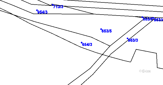 Parcela st. 654/3 v KÚ Hostouň u Horšovského Týna, Katastrální mapa